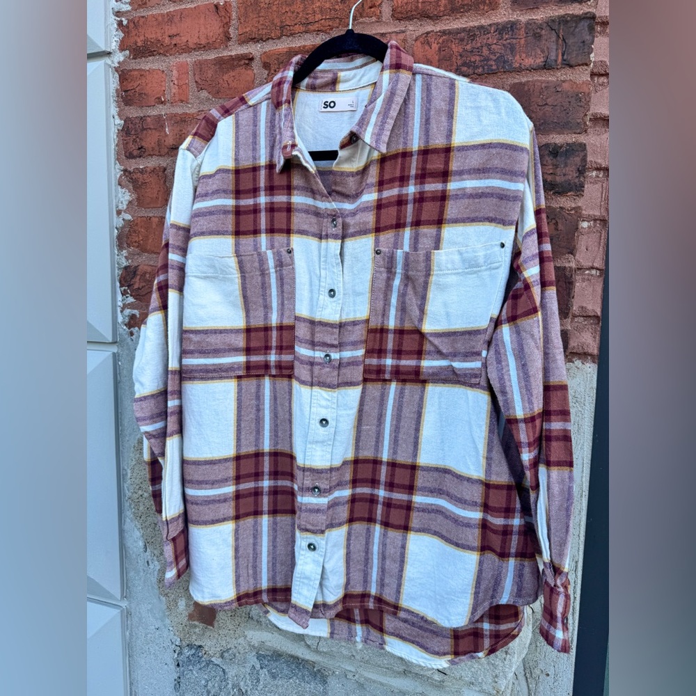 SO Goods for Life Plaid Flannel Womens Size Large